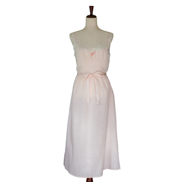 VTG Miss Siren Polka Dot Embroidery Slip Babydoll Dress 36 Fairy Coquette Nighty - Picture 12 of 16